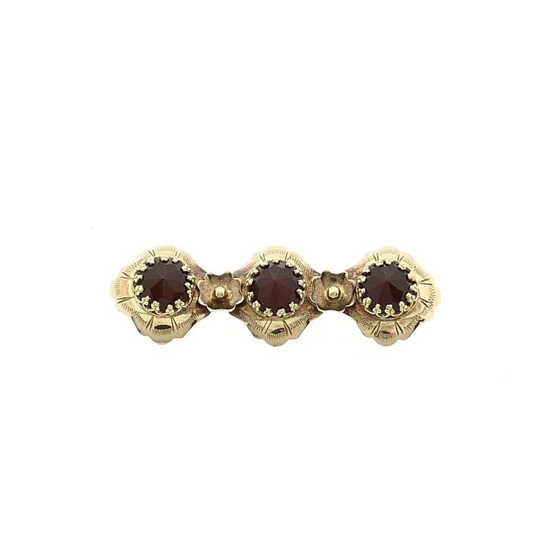 Afbeelding 1 van Vintage gouden broche met carneool