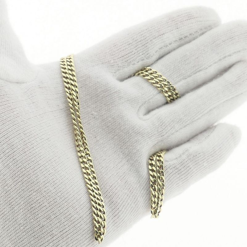 Image 7 of Gold gourmet link chain | 56.5 cm