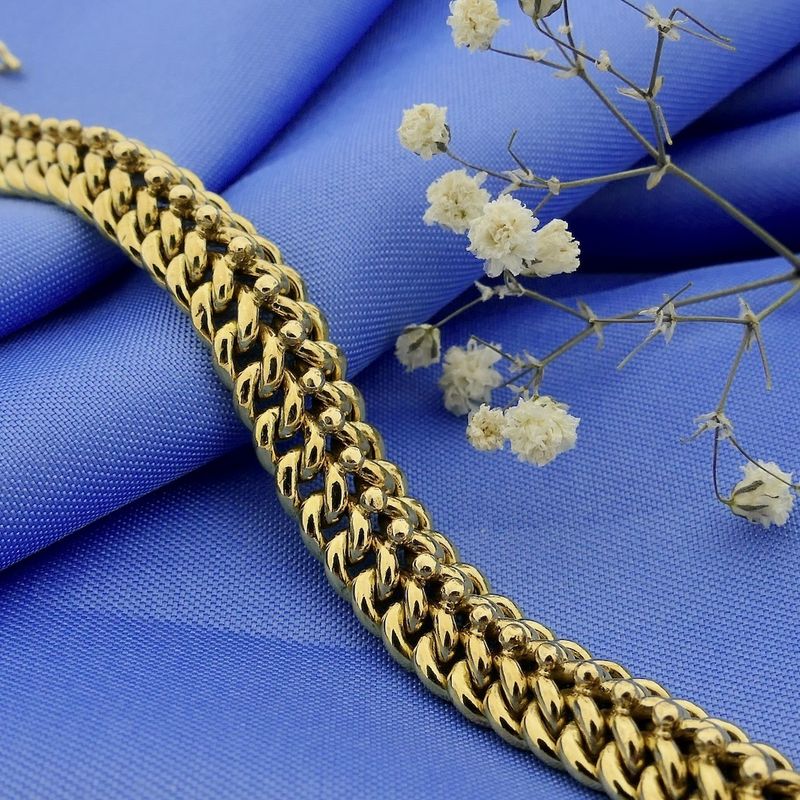 Image 10 of Gold French gourmet link bracelet