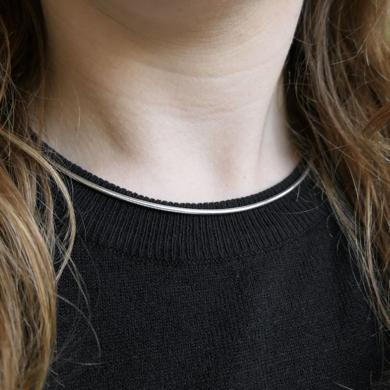 Image 8 of White gold omega link necklace