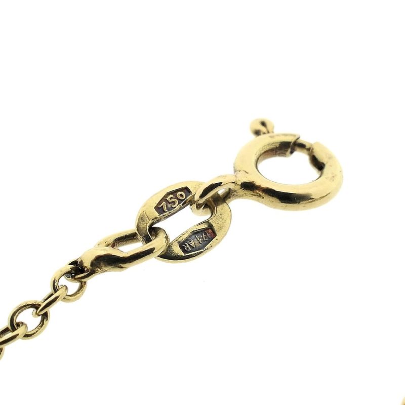 Image 5 of Gold link chain with bicolor fixed diamond pendant; 0.34 ct.