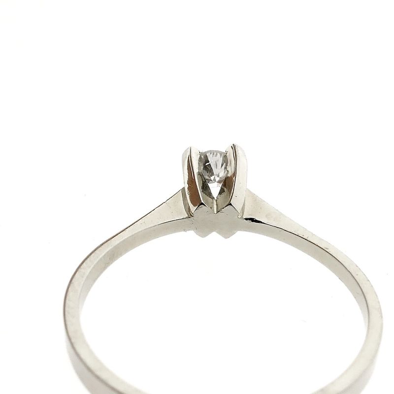 Image 4 of White gold solitaire ring with diamond | 0.10 ct.
