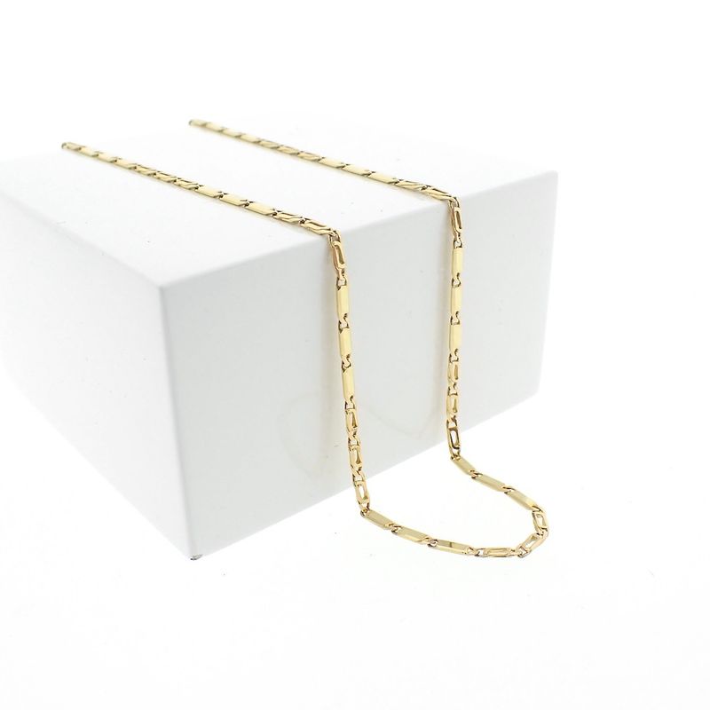 Image 6 of Golden Figaro variation link chain | 45 cm