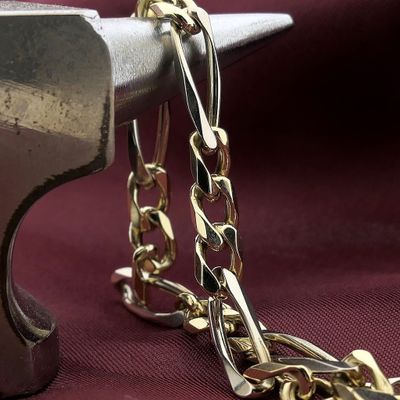 Two-tone gold Figaro link bracelet Image 2 of Two-tone gold Figaro link bracelet