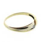 Image 4 of Two-tone gold solitaire ring with diamond; 0.04 ct.