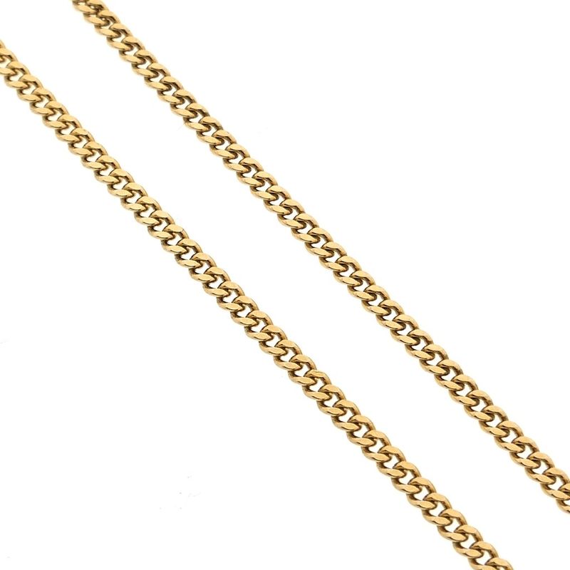 Image 3 of Gold flat gourmet link chain