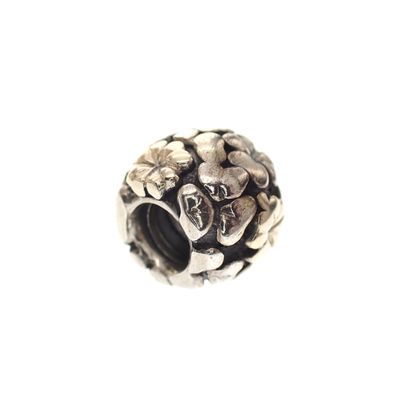 Image 1 of Pandora charm; Silver with gold; Golden Clover