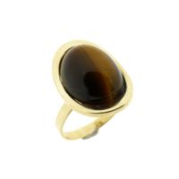 Gold ring with tiger's eye.