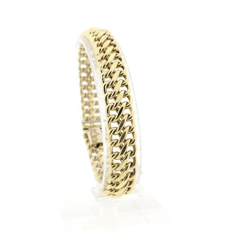 Afbeelding 1 van Gouden Franse gourmetschakel armband | 19 cm