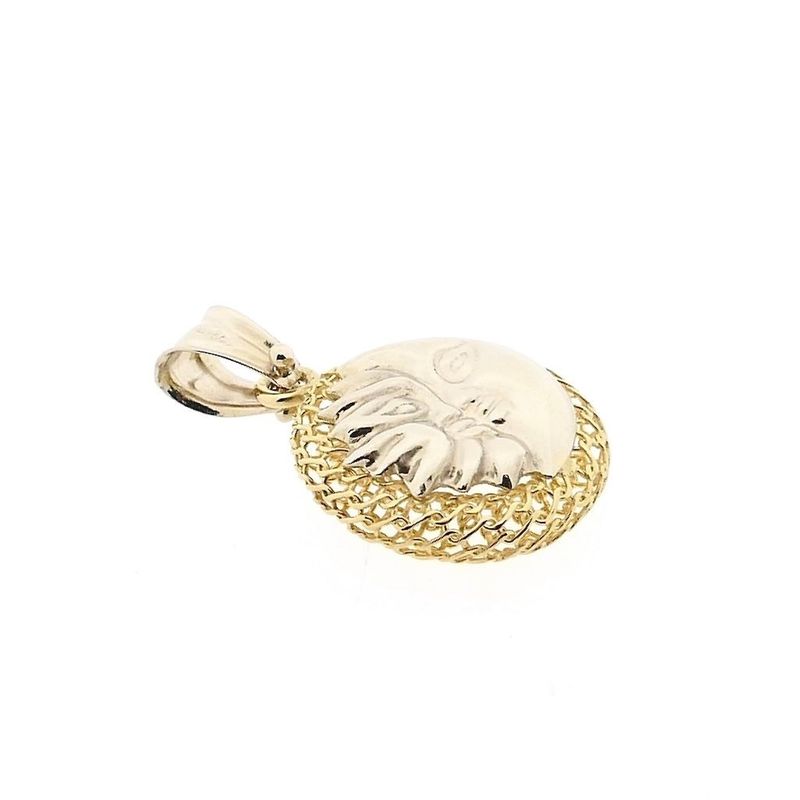 Afbeelding 3 van Bicolor gouden zon en maan hanger