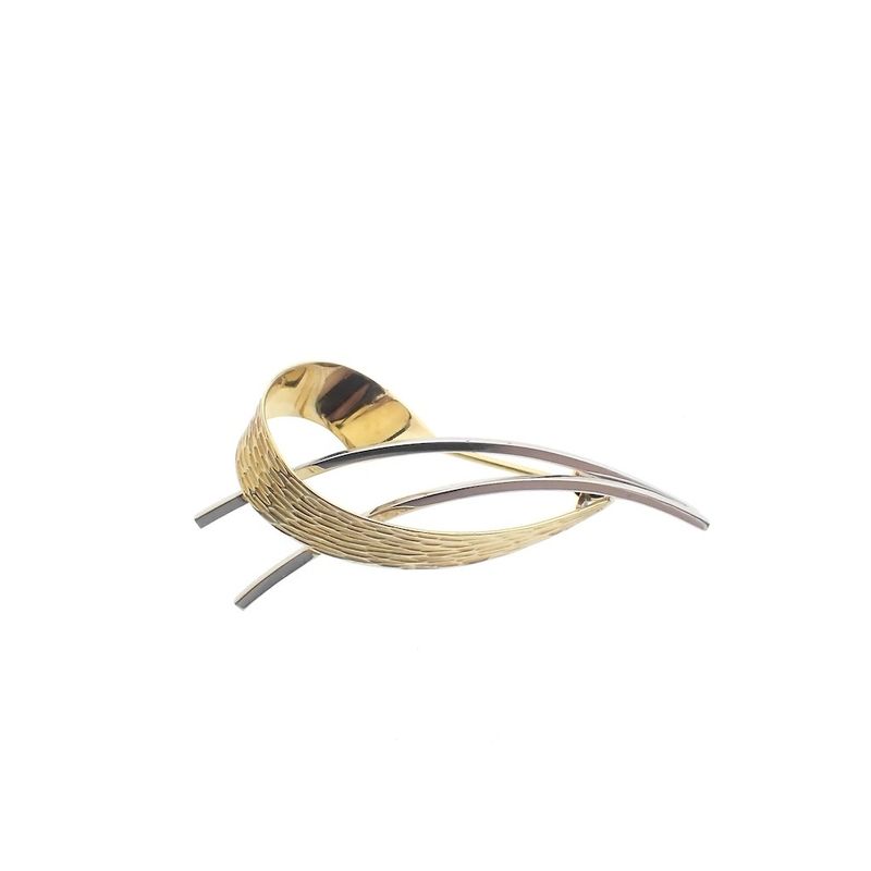 Image 1 of Two-tone artistic brooch | Vintage