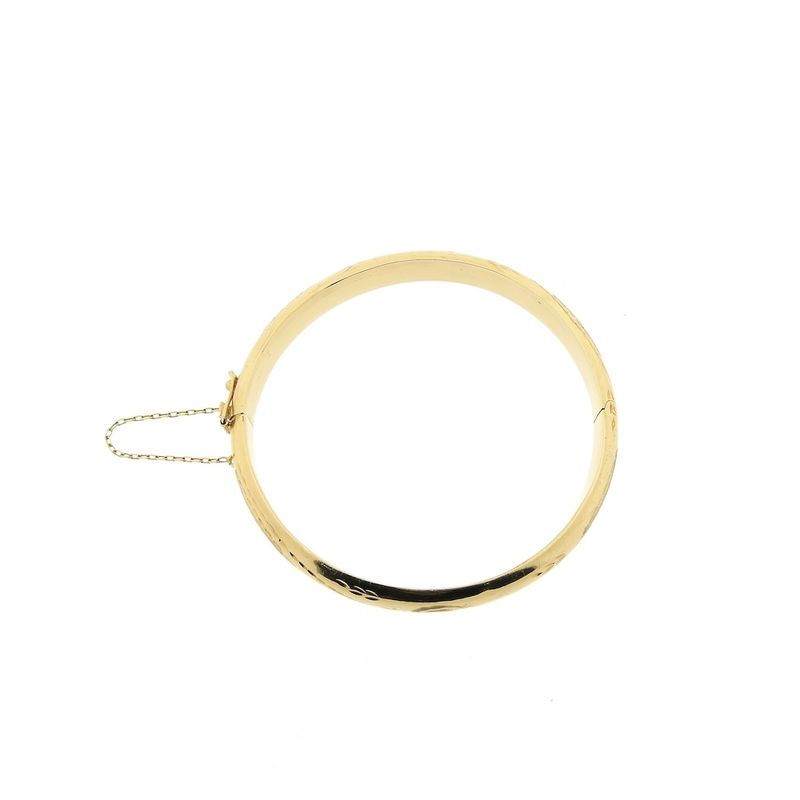 Image 3 of Gold slave bracelet with engravings; Size M