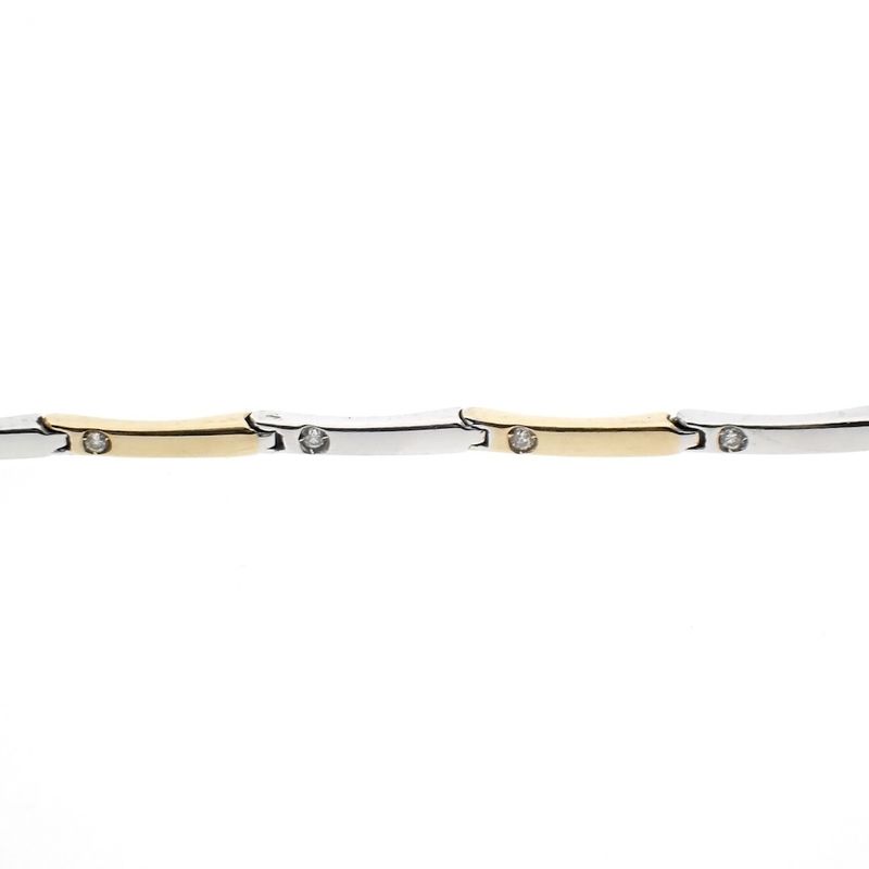 Image 7 of Two-tone gold fantasy link bracelet with zirconia.