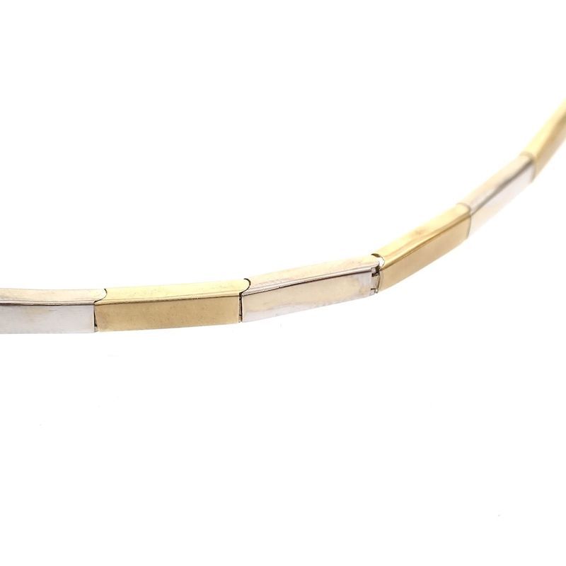 Image 2 of Two-tone gold link bracelet with zirconia; Altinbas