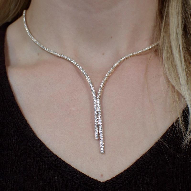 Image 9 of Gold necklace with zirconia | 42 cm