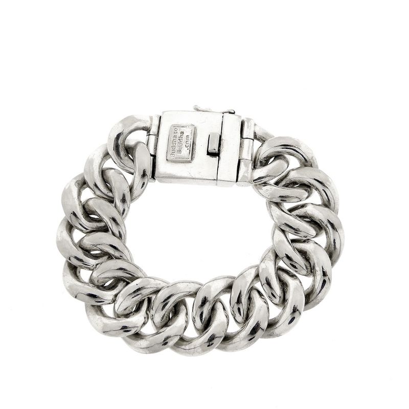 Image 1 of Silver Buddha to Buddha bracelet; Chain XL | 21 cm