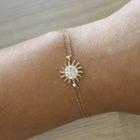Image 2 of Gold bracelet with sun and zirconia | 17 cm