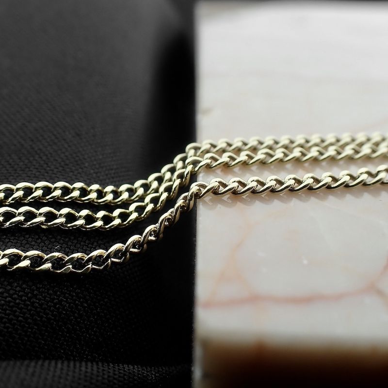 Image 3 of Gold gourmet link chain | 52 cm