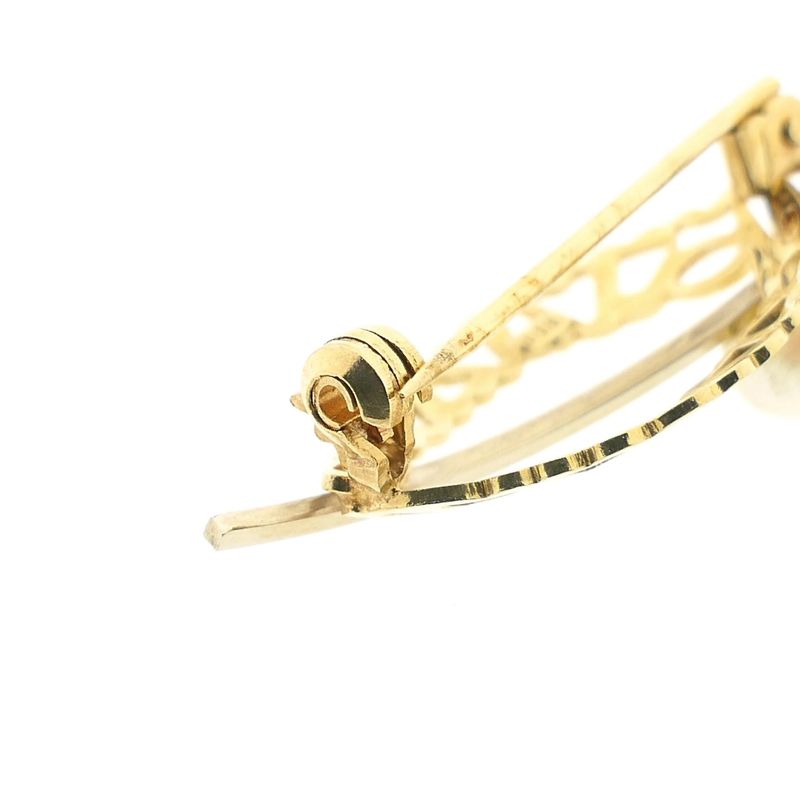 Image 6 of Vintage two-tone gold brooch with pearl
