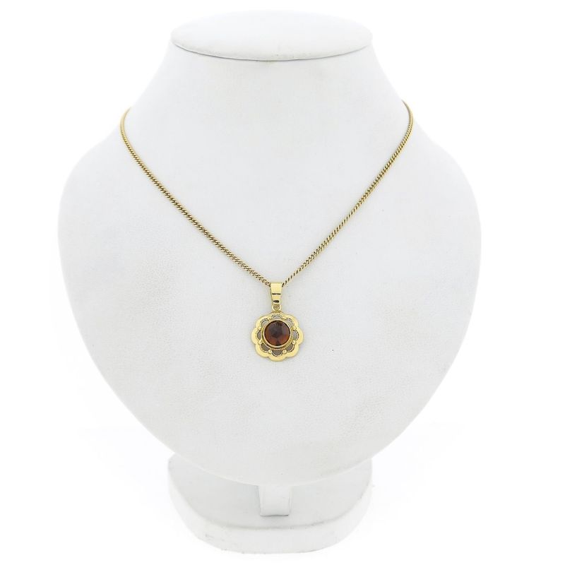 Image 4 of 14 Karat Gold Garnet Pendant