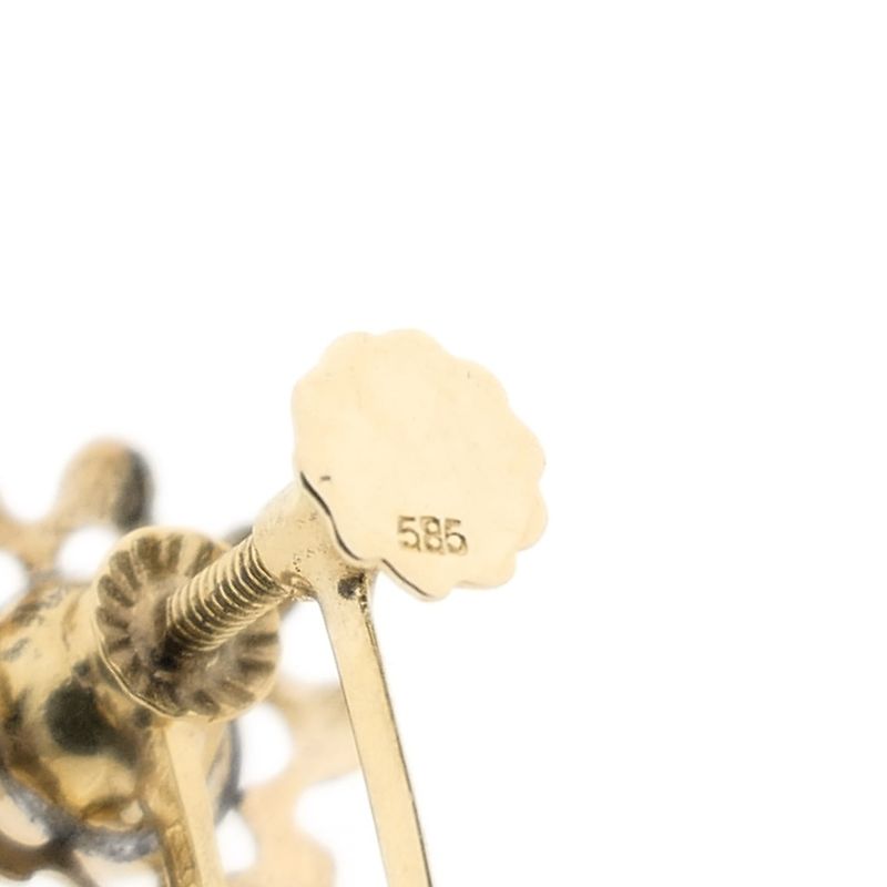 Image 6 of Gold earrings with red coral