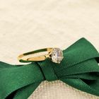 Image 2 of Gold solitaire ring with zirconia