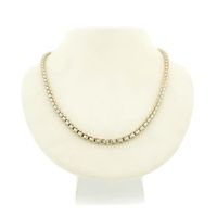 Two-tone gold anchor link necklace | 45.5 cm