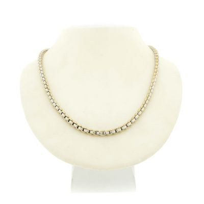 Image 1 of Two-tone gold anchor link necklace | 45.5 cm