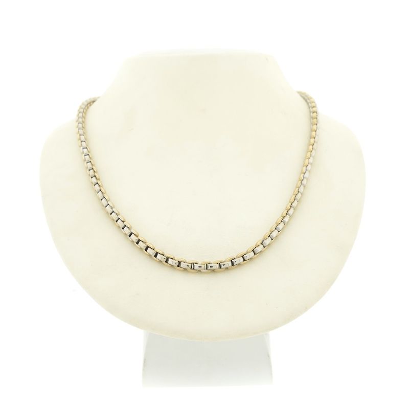 Image 1 of Two-tone gold anchor link necklace | 45.5 cm