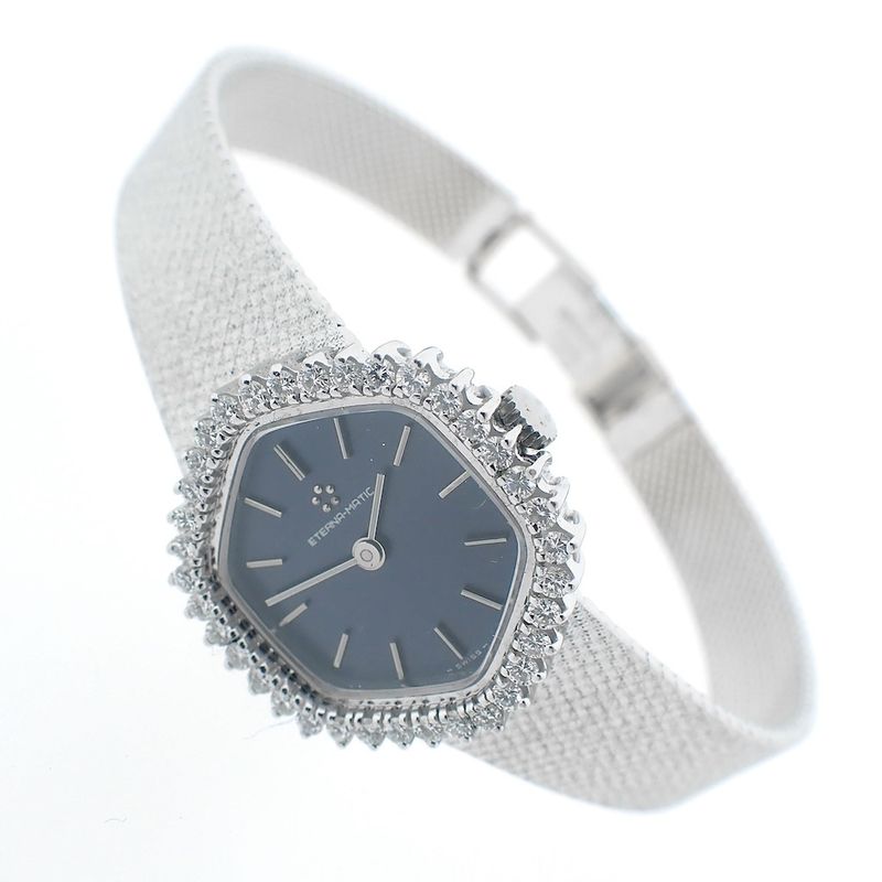 Image 3 of Eterna Matic Swiss; 18k gold women's watch with diamonds