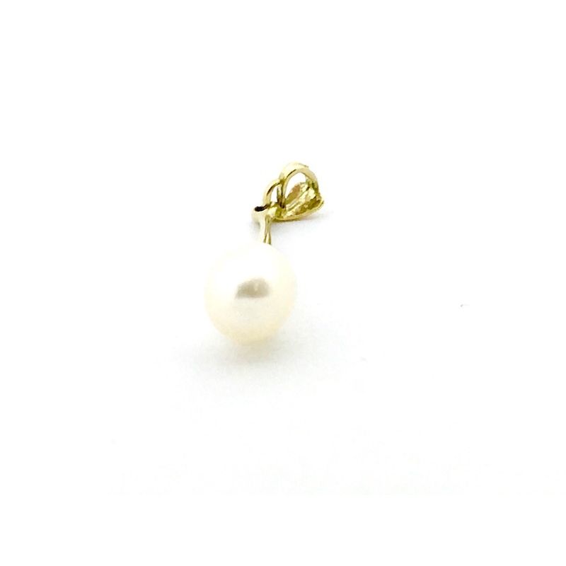 Image 4 of Gold solitaire pendant with a pearl