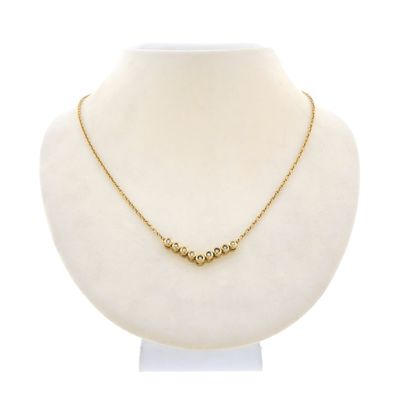 Gold necklace with fixed pendant and diamonds; 0.135 ct. Image 1 of Gold necklace with fixed pendant and diamonds; 0.135 ct.