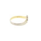 Image 5 of Bicolor Gold V-Shaped Ring with Diamonds; 0.105 ct.
