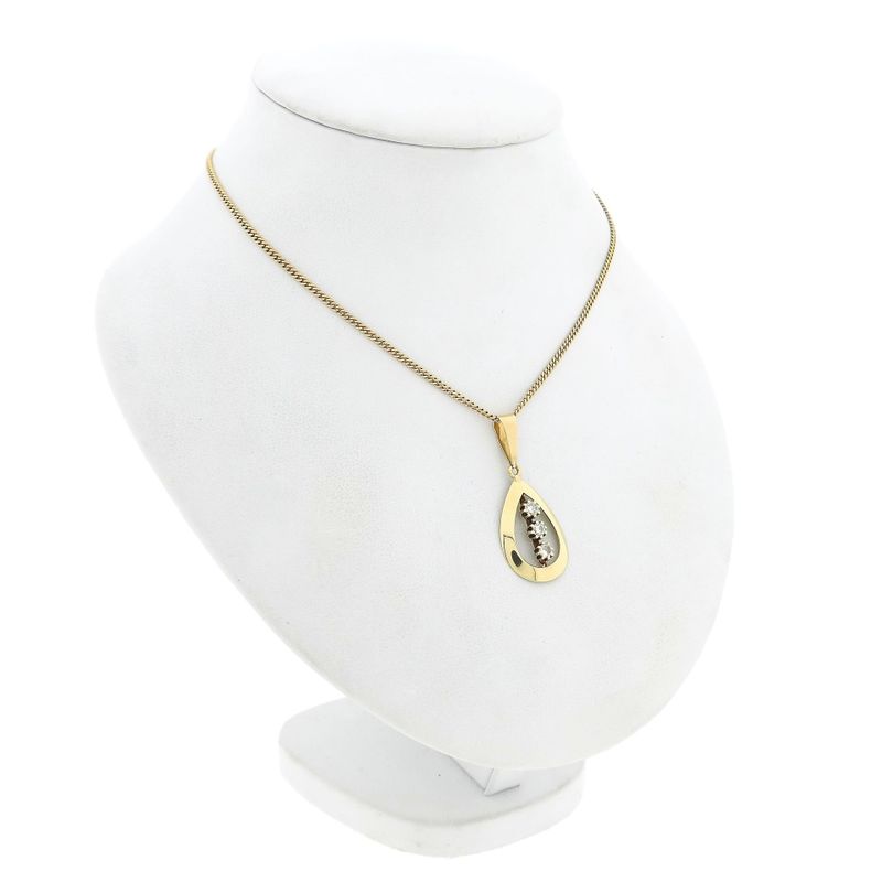 Afbeelding 5 van Gouden hanger met diamanten; 0,30 ct.