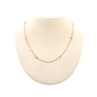 Gold link chain with beads and bars | 43 cm