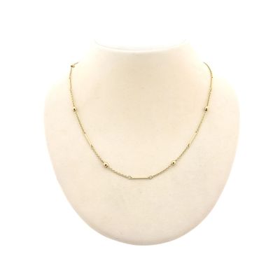 Image 1 of Gold link chain with beads and bars | 43 cm