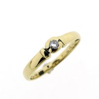 Gold solitaire ring with diamond | 0.08 ct.