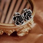 Image 2 of Silver rose clip-on earrings