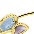 Image 5 of Gold bangle with chalcedony and zirconia; Size S/M