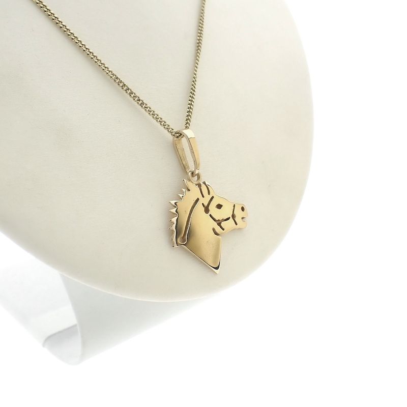 Image 2 of Gold pendant of a horse's head