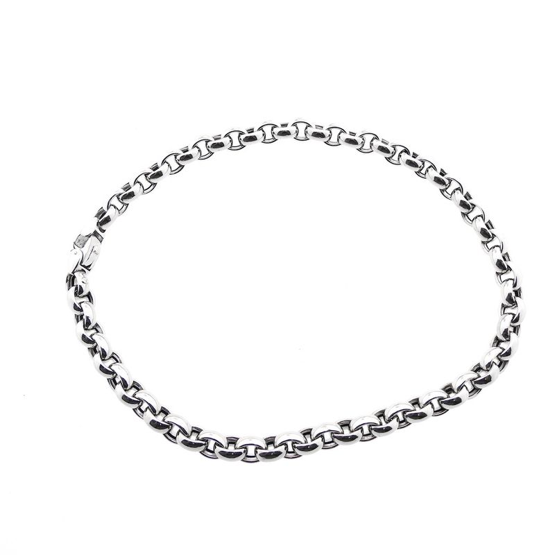 Image 6 of White gold jasseron link necklace