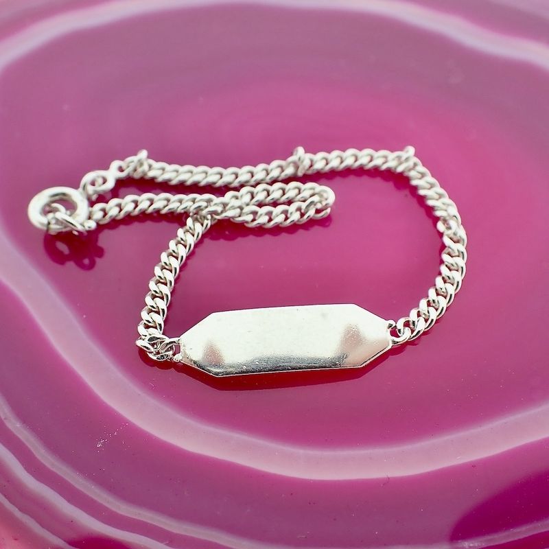 Image 2 of Silver gourmet link bracelet with engraving plate