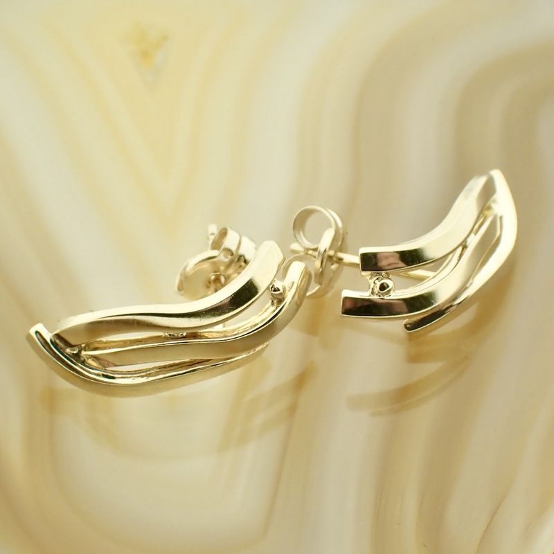 Image 2 of Gold vintage fantasy stud earrings