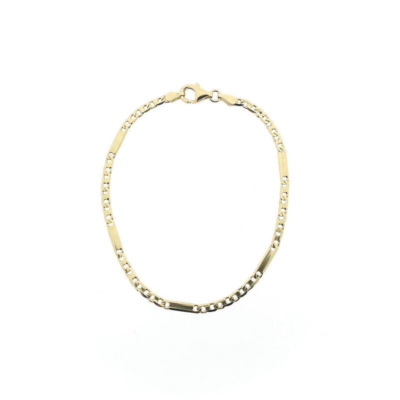 Image 2 of Gold closed Figaro link bracelet