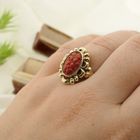 Image 4 of Gold ring with red coral | Vintage