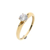 Gouden solitair ring met zirconia
