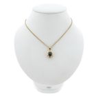 Image 8 of 18-karat gold pendant with sapphire and diamond | 0.12 ct.