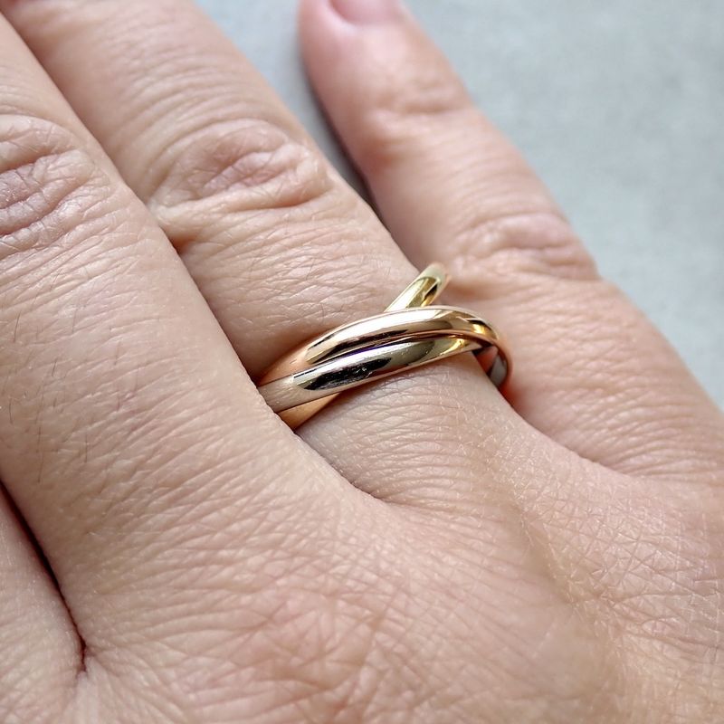 Image 3 of Tricolor gold trinity ring