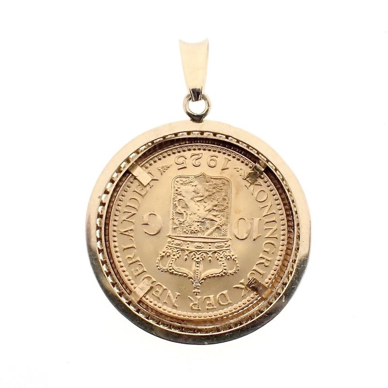 Image 4 of Gold pendant of 10 guilder coin Queen Wilhelmina 1925