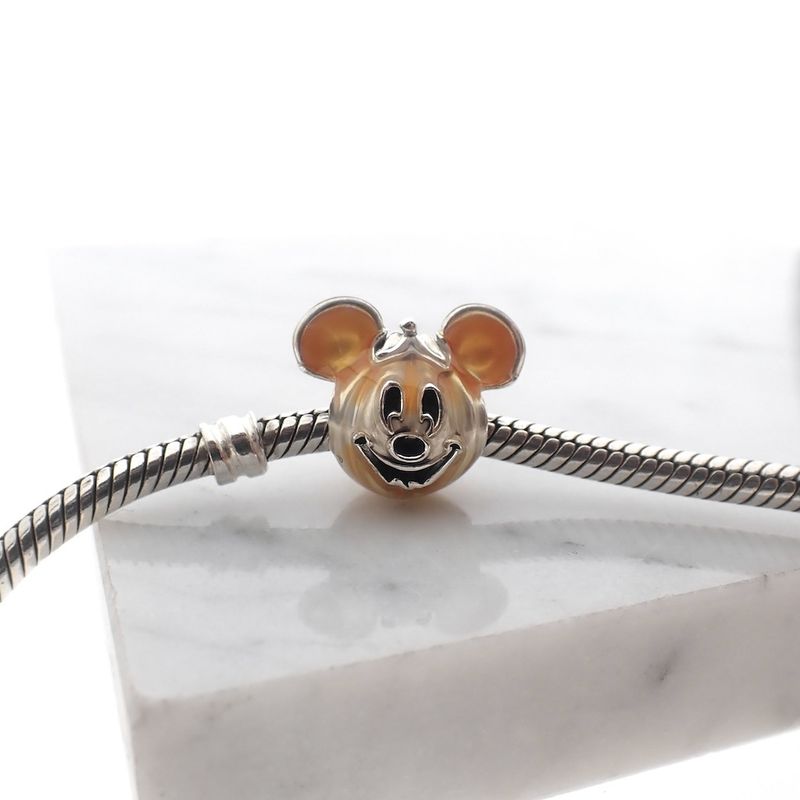 Image 2 of Pandora x Disney charm; Silver; Mickey Mouse Pumpkin